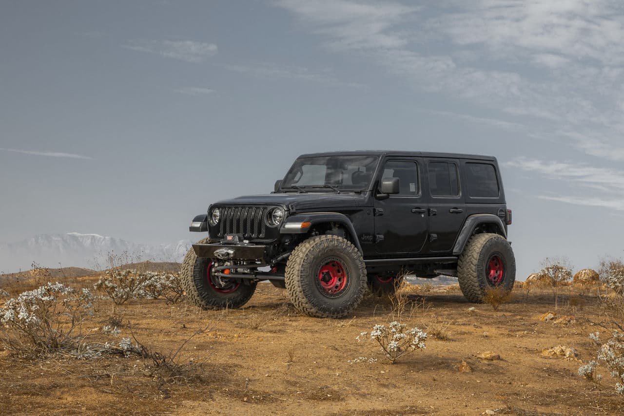 Side profile of 2019 Jeep Wrangler with wheels