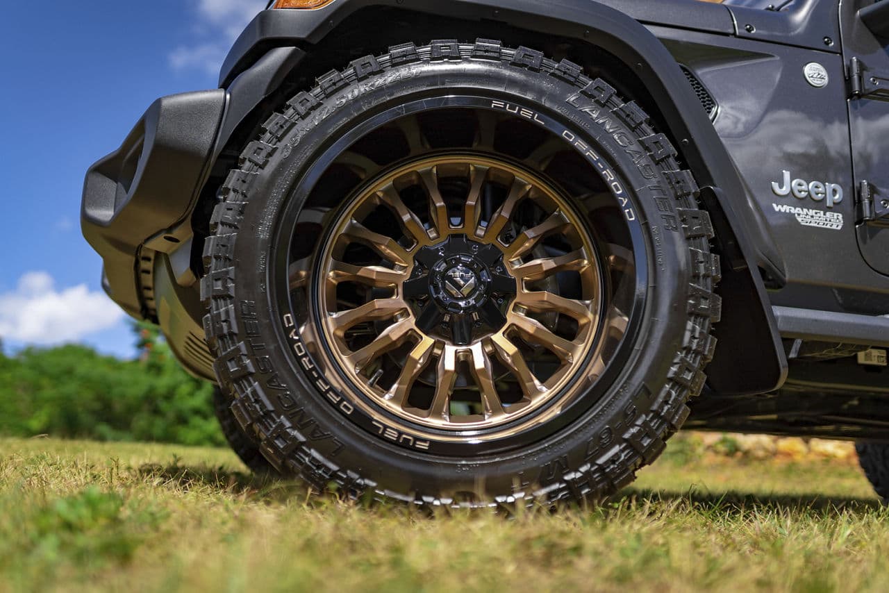 Detail view of 2019 Jeep Wrangler with wheels