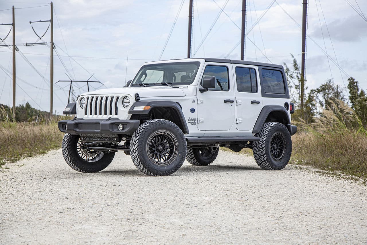 Interior of 2019 Jeep Wrangler with wheels