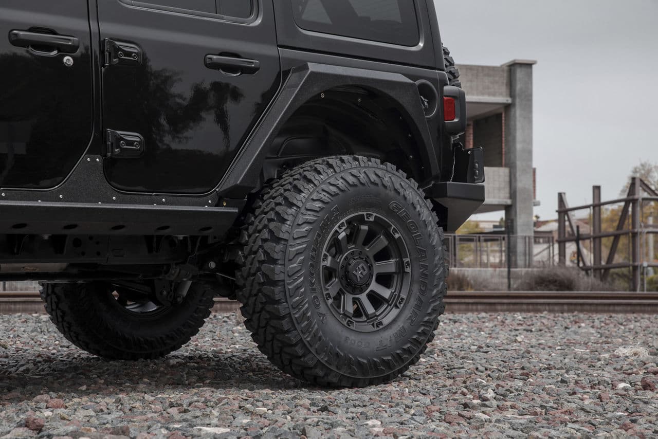 Detail view of 2019 Jeep Wrangler with wheels