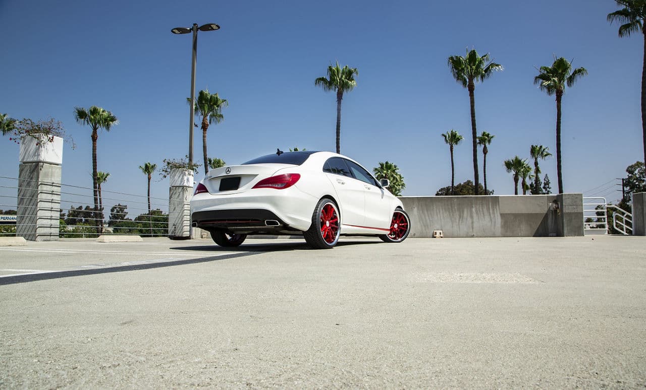 Interior of 2019 Mercedes-Benz CLA250 with wheels