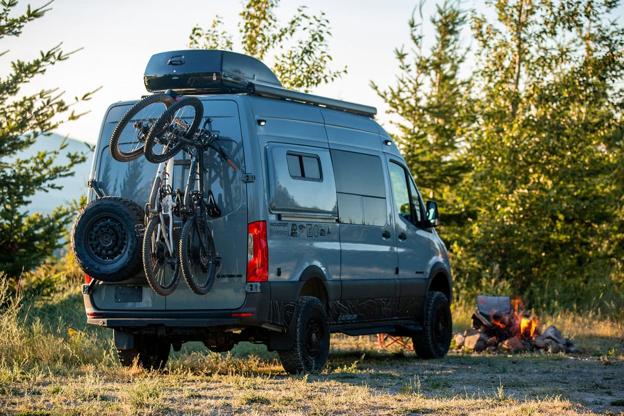 Side profile of 2019 Mercedes-Benz Sprinter with wheels