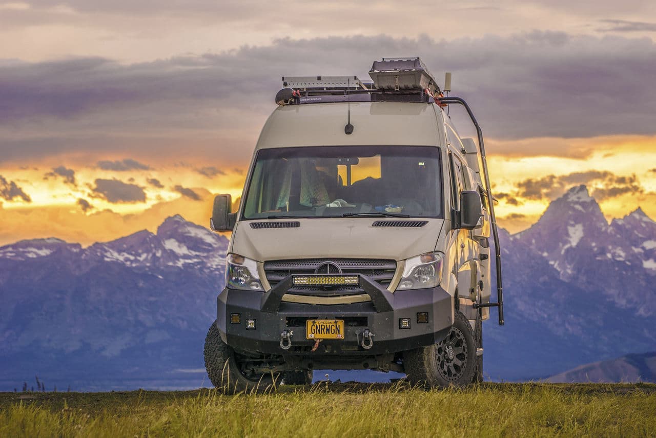 Side profile of 2019 Mercedes-Benz Sprinter with wheels