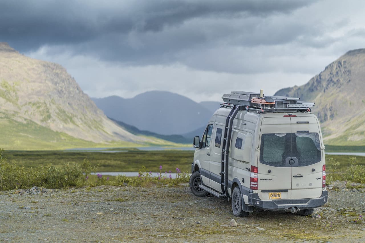 Rear view of 2019 Mercedes-Benz Sprinter with wheels