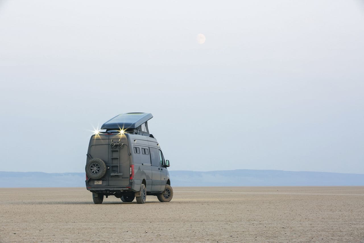 Rear view of 2019 Mercedes-Benz Sprinter with wheels