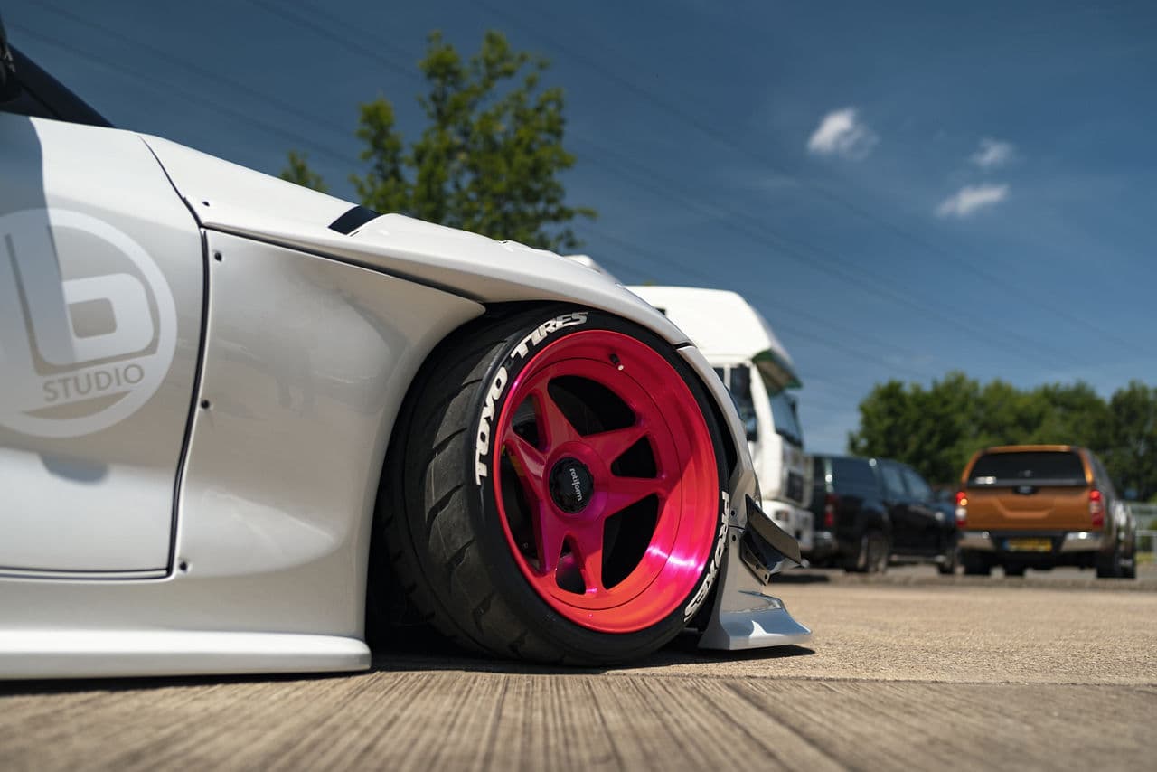 Rear view of 2019 Toyota Supra with wheels