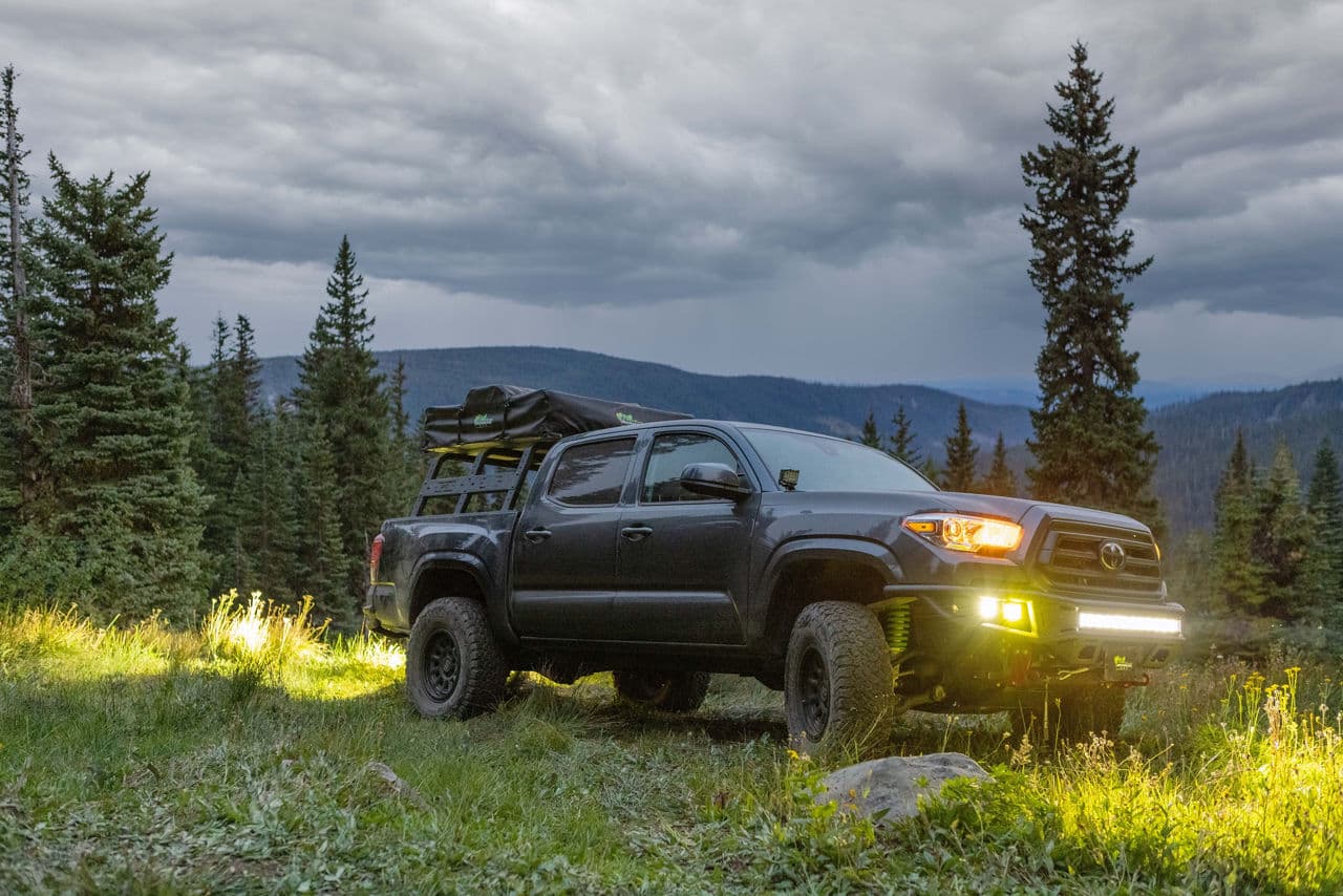 Front view of 2019 Toyota Tacoma with truck suv wheels