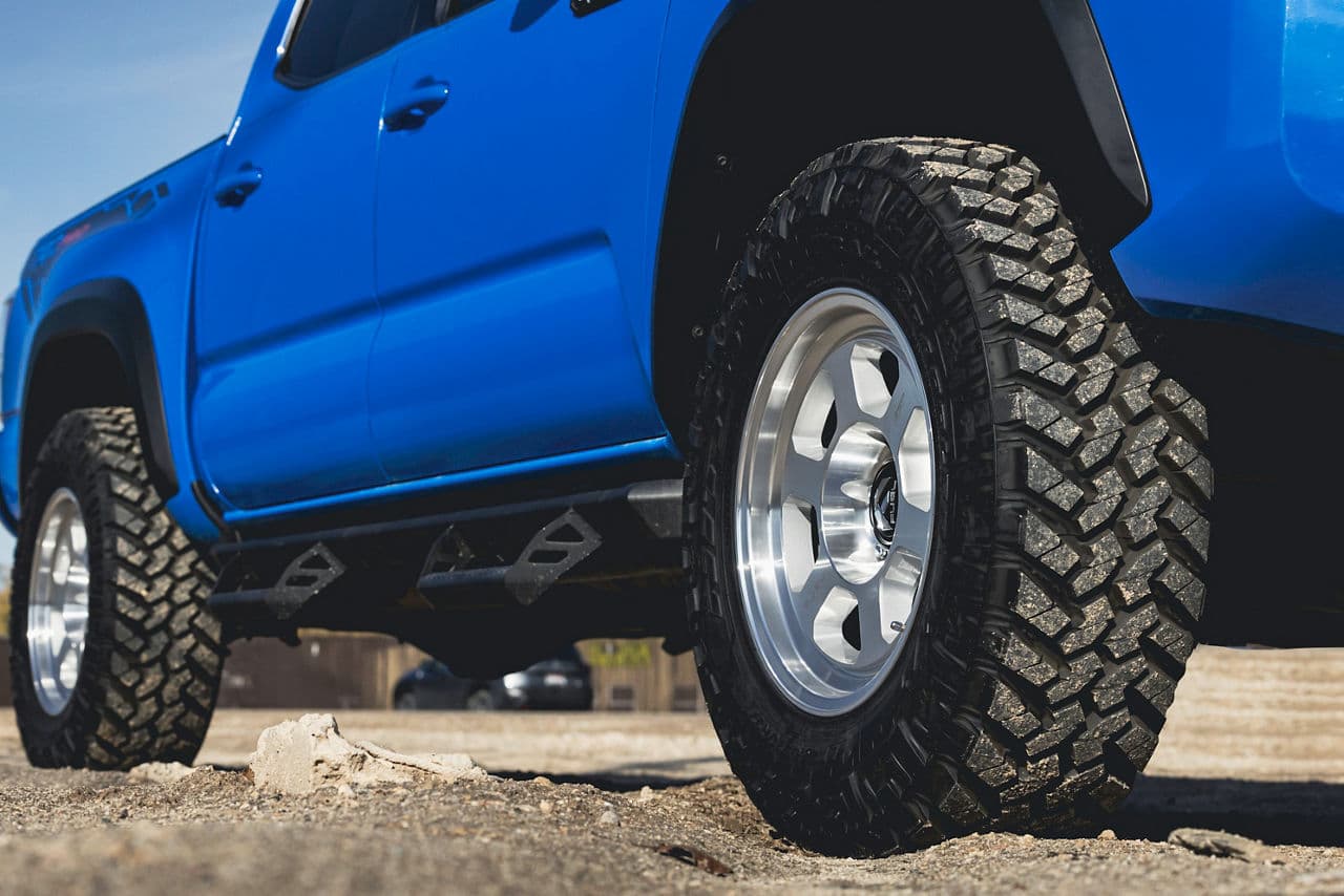 Detail view of 2019 Toyota Tacoma with truck suv wheels