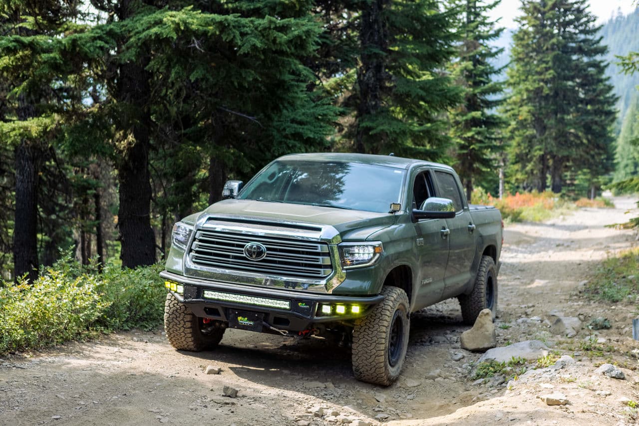 Rear view of 2019 Toyota Tundra with truck suv wheels