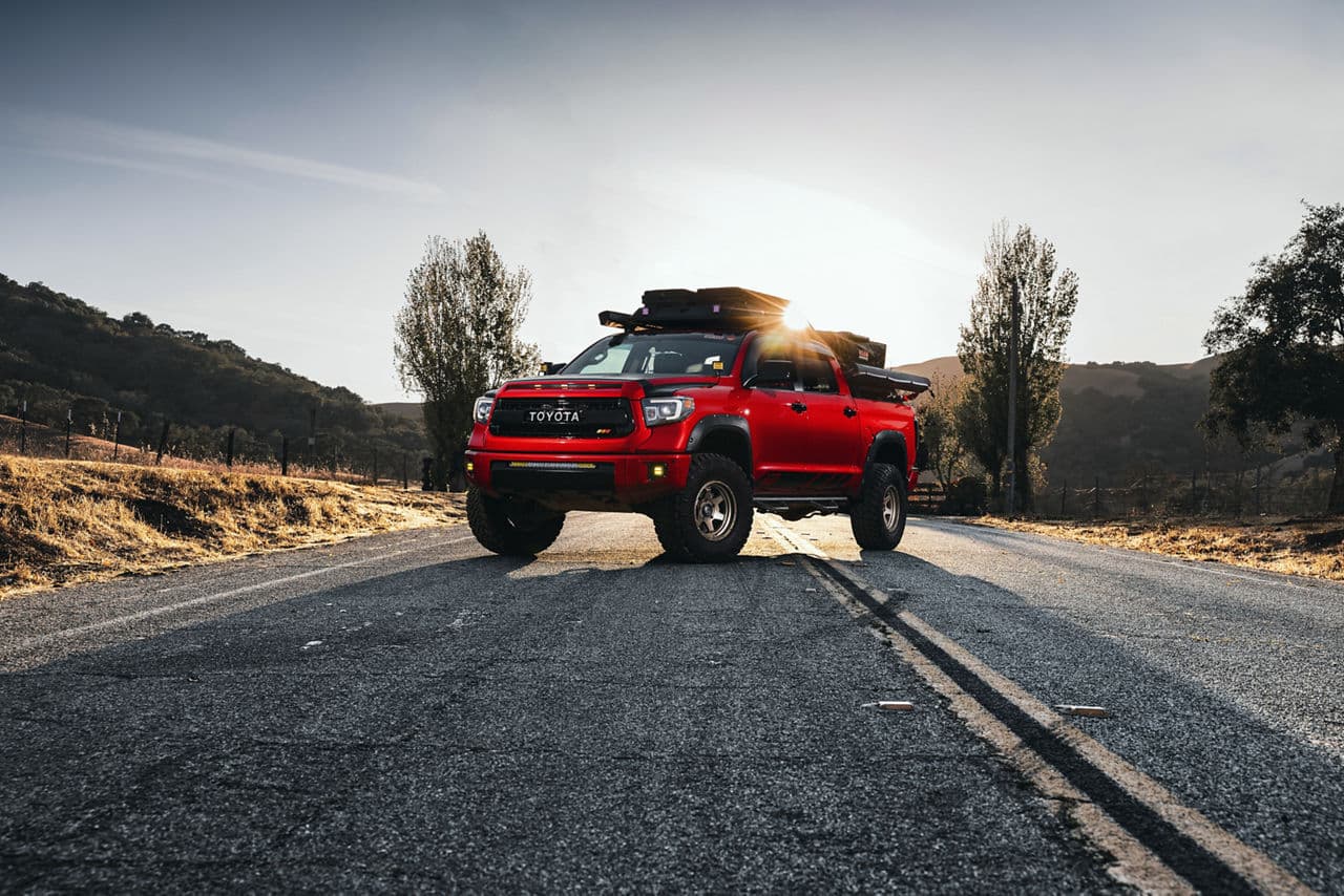 Front view of 2019 Toyota Tundra with vehicle wraps