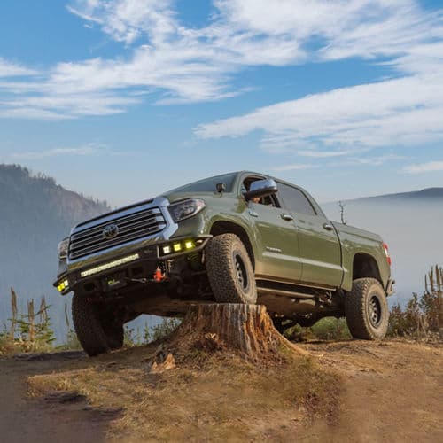 Rear view of 2019 Toyota Tundra with wheels