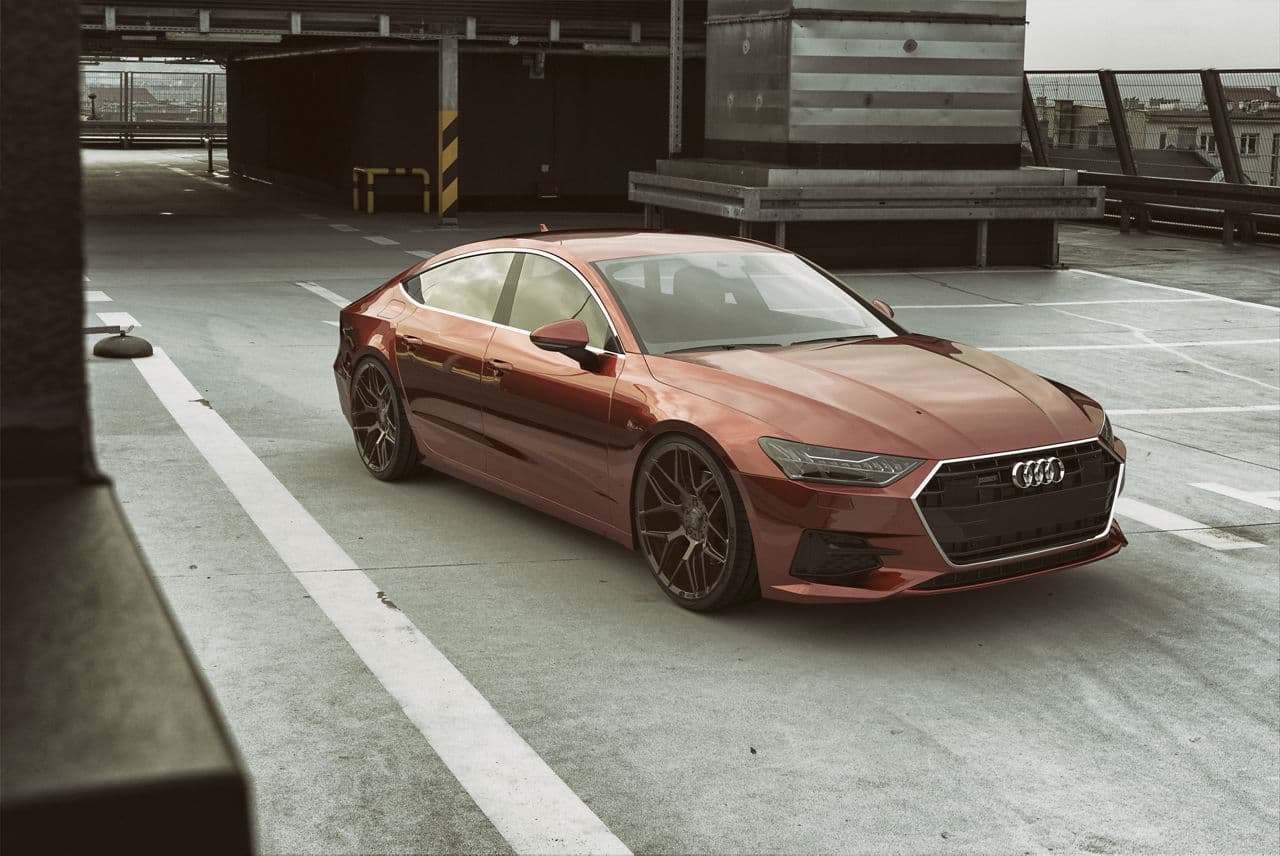 Front view of 2020 Audi A7 with wheels