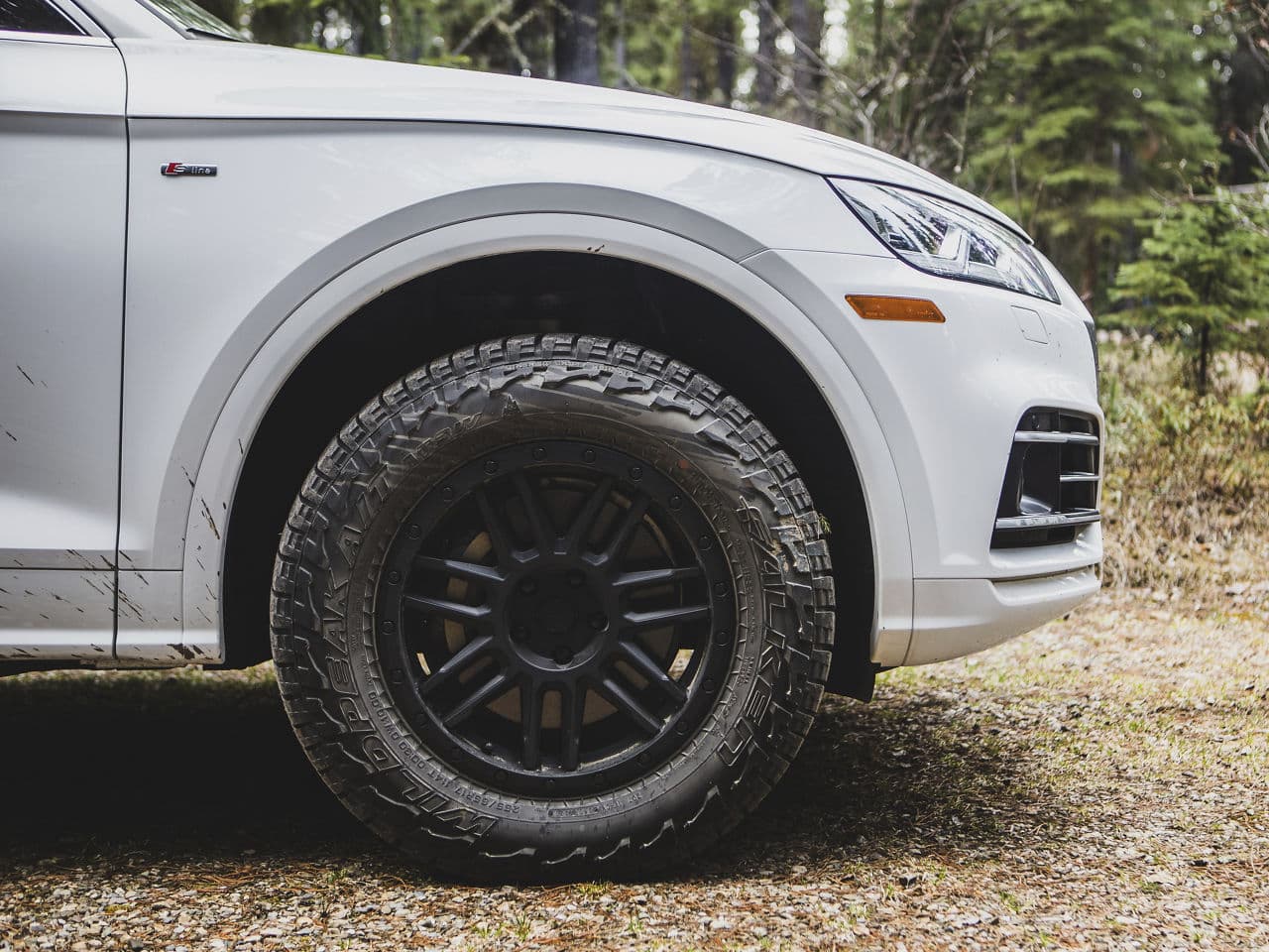 Rear view of 2020 Audi Q5 with wheels