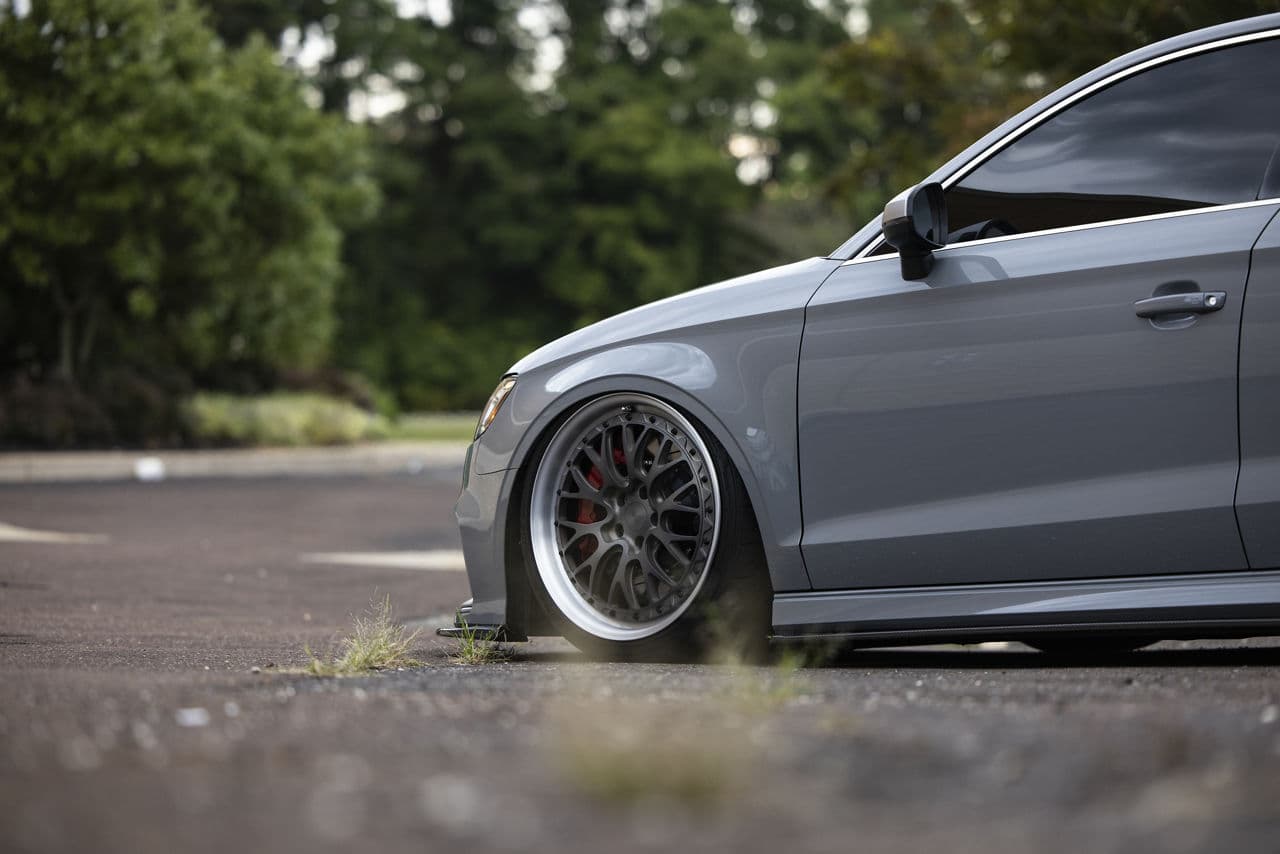 Rear view of 2020 Audi RS3 with wheels