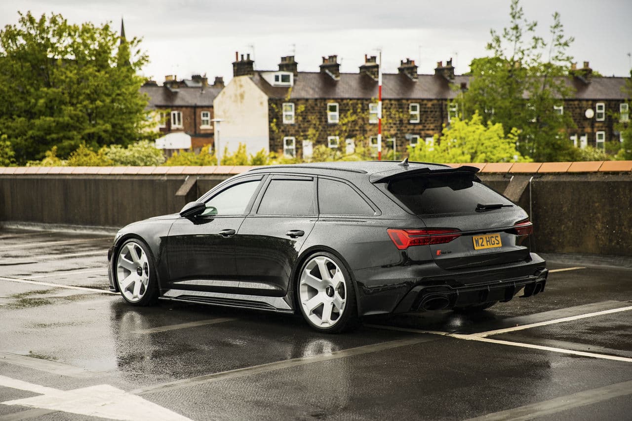 Interior of 2020 Audi RS6 with wheels