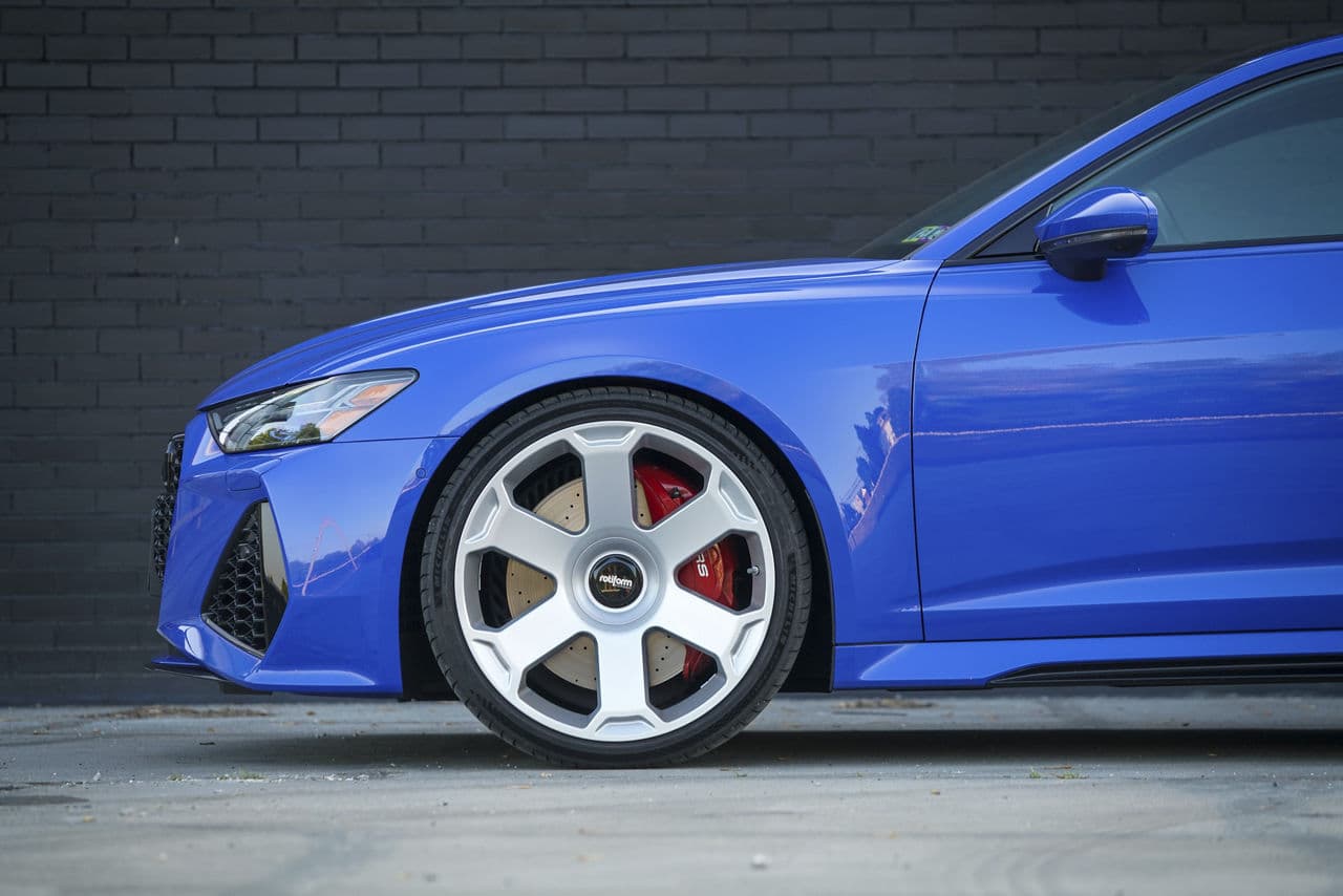 Interior of 2020 Audi RS6 with wheels