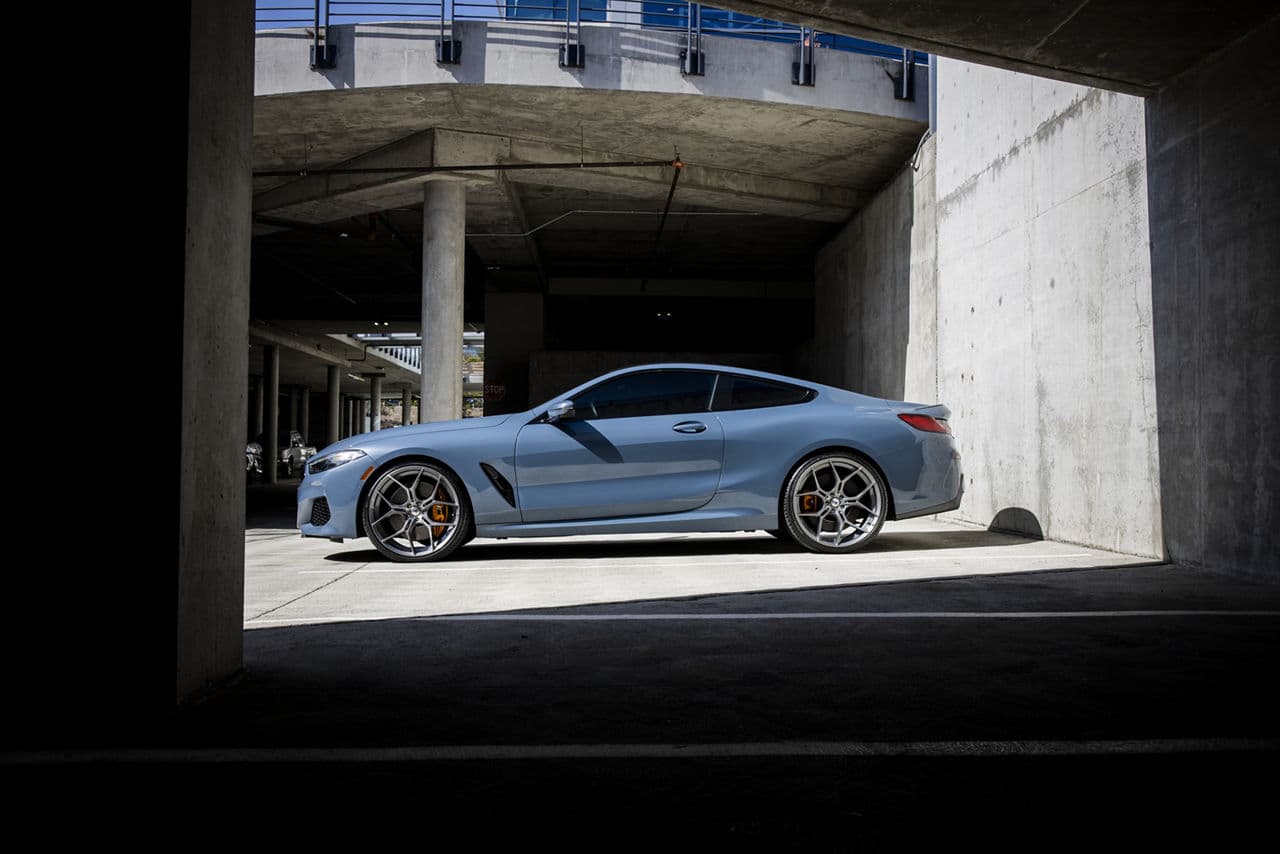Interior of 2020 BMW M850i with wheels