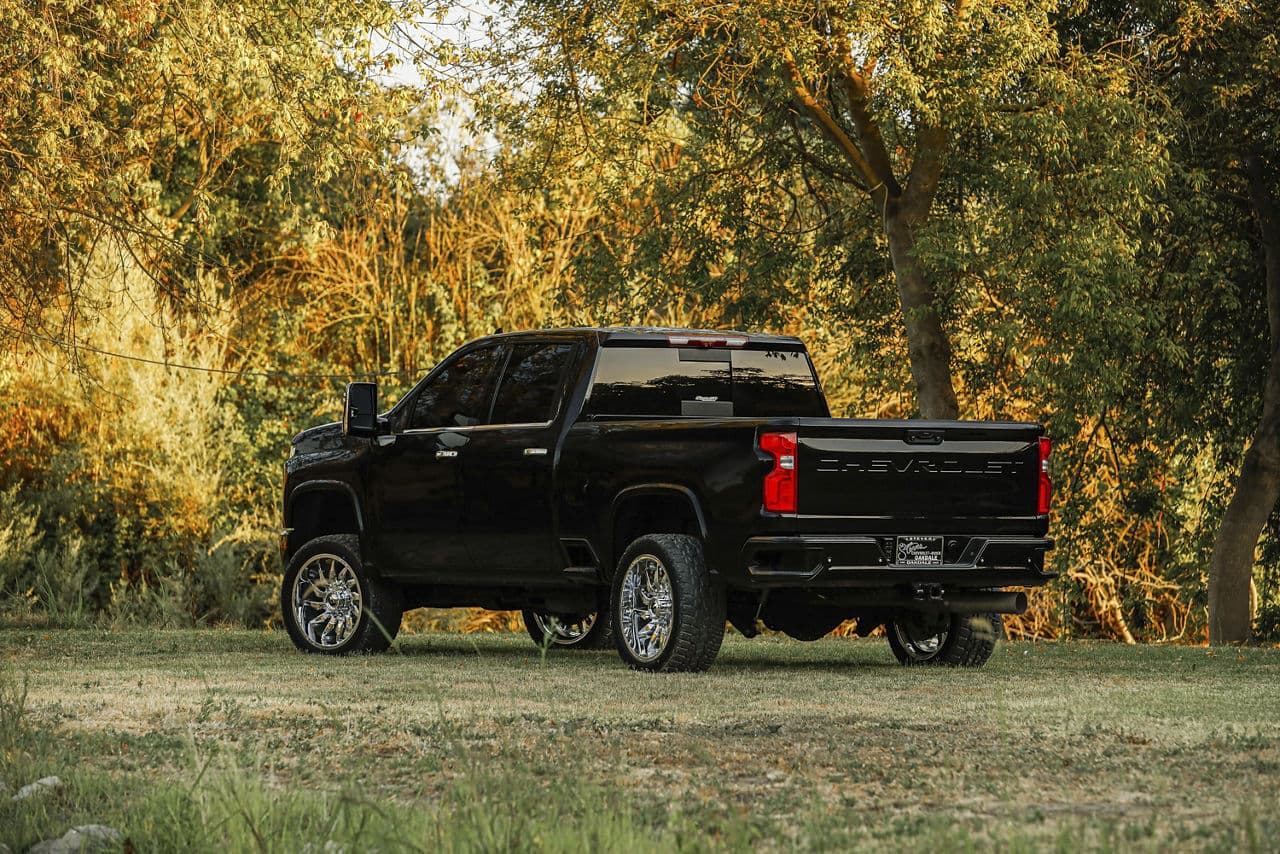 Rear view of 2020 Chevrolet 2500 with truck suv wheels