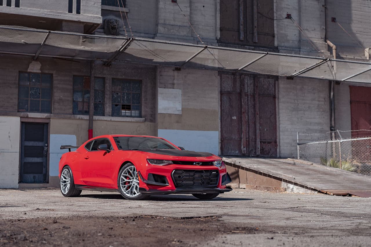 Front view of 2020 Chevrolet Camaro with wheels