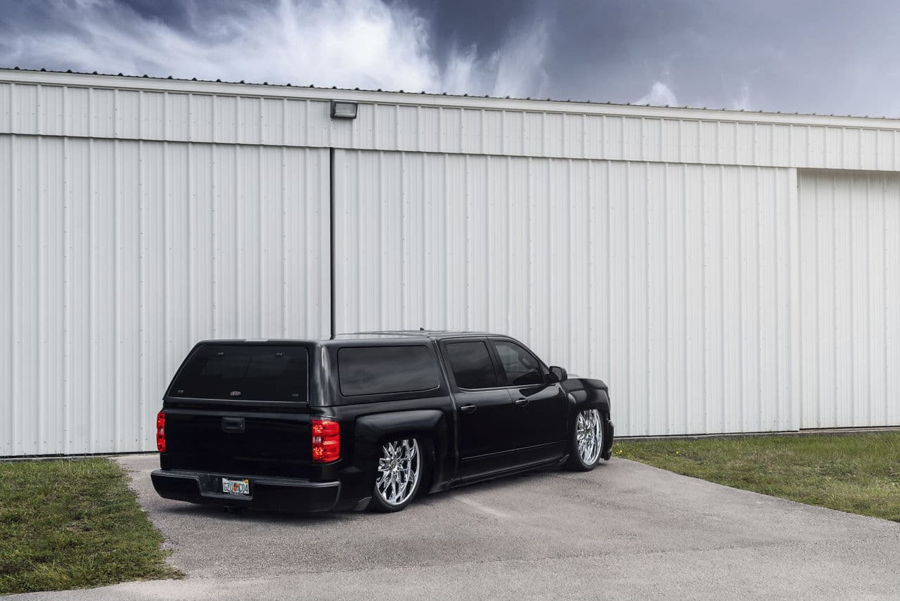 Detail view of 2020 Chevrolet Silverado with wheels