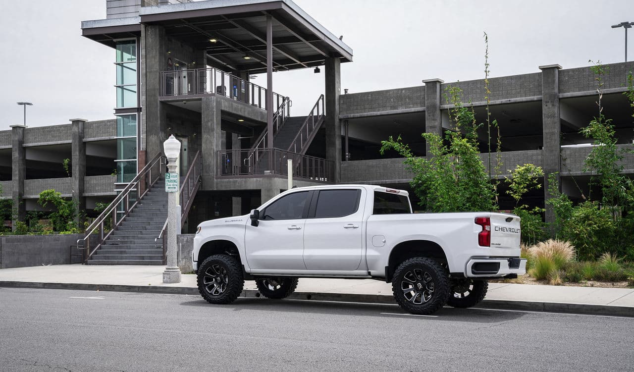 Front view of 2020 Chevrolet Silverado with wheels