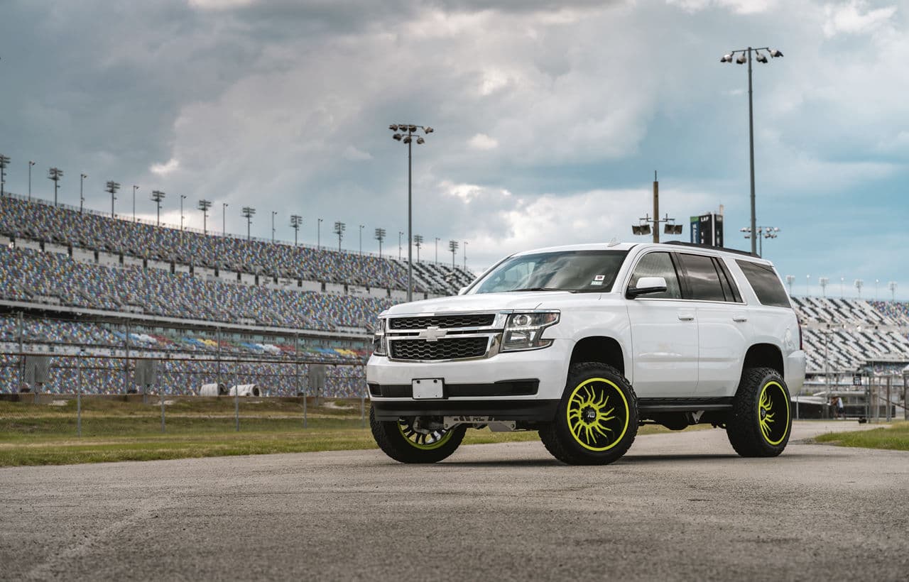 Front view of 2020 Chevrolet Tahoe with wheels
