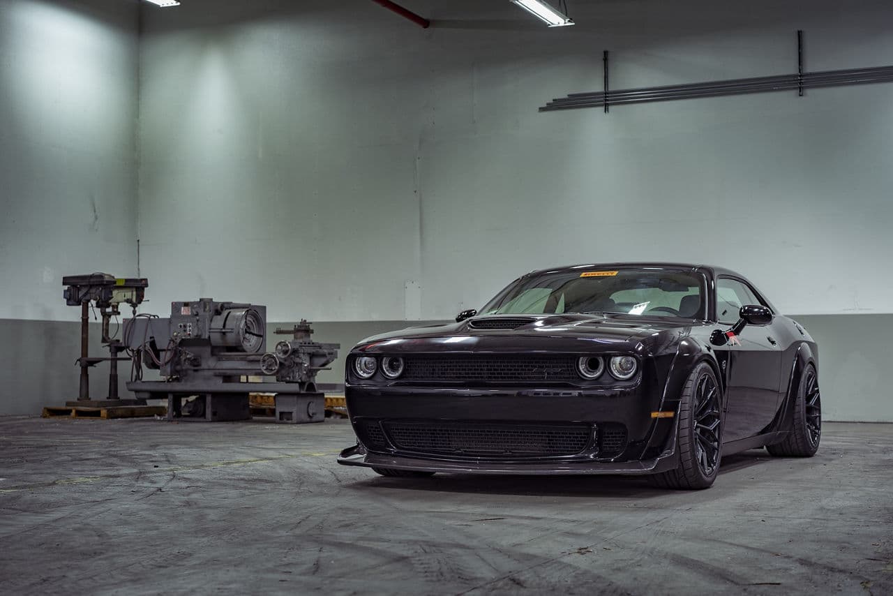 Side profile of 2020 Dodge Challenger with wheels