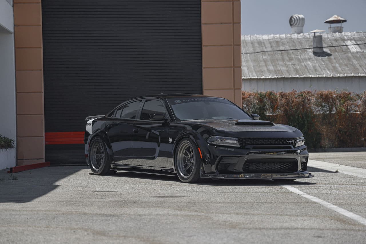 Front view of 2020 Dodge Charger Hellcat with wheels