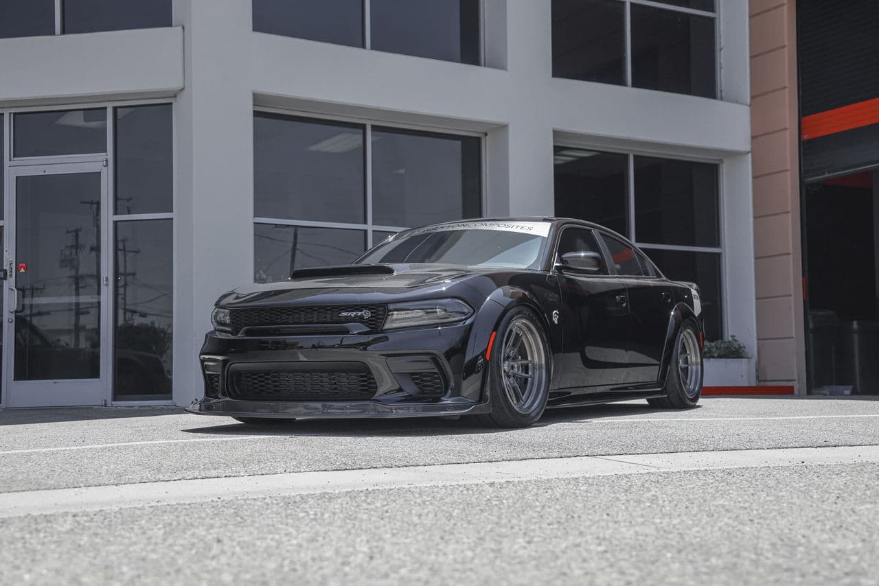 Detail view of 2020 Dodge Charger Hellcat with wheels