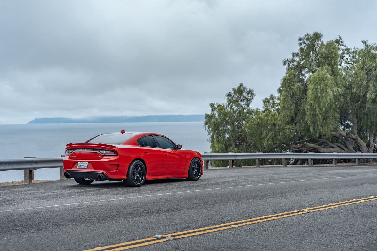 Side profile of 2020 Dodge Charger with wheels