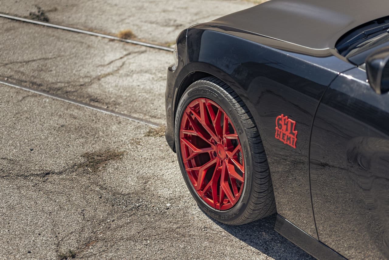 Side profile of 2020 Dodge Charger with wheels