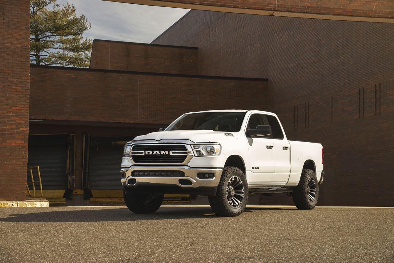 Front view of 2020 Dodge Ram with truck suv wheels