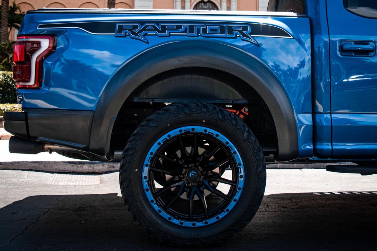 Interior of 2020 Ford F150 Raptor with truck suv wheels