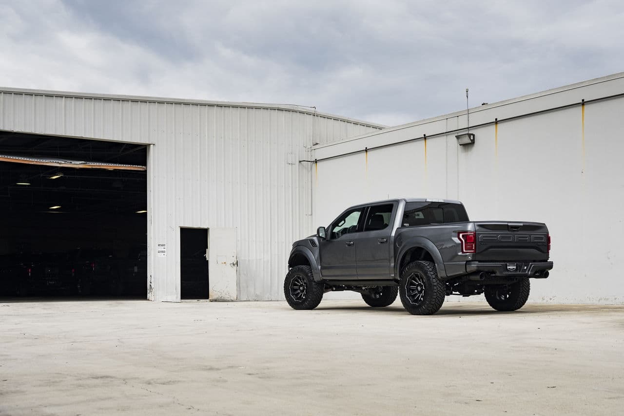 Detail view of 2020 Ford F150 Raptor with truck suv wheels