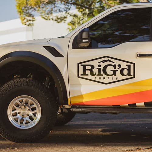 Detail view of 2020 Ford F150 Raptor with wheels