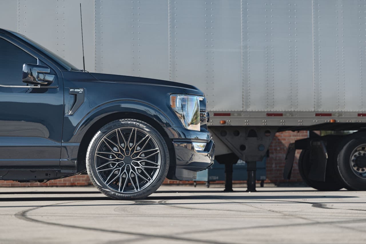 Detail view of 2020 Ford F150 with wheels