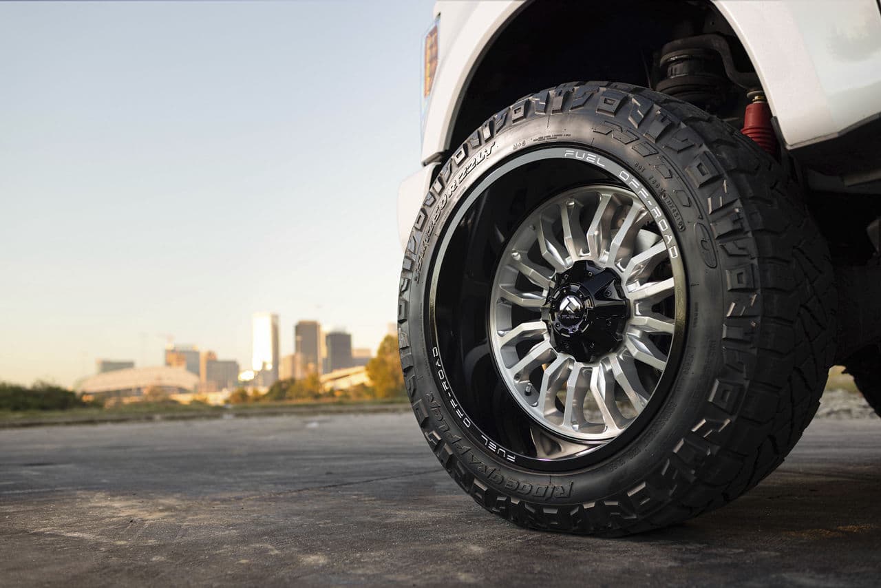Detail view of 2020 Ford F250 with wheels