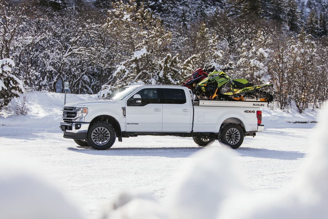 Side profile of 2020 Ford F250 with wheels