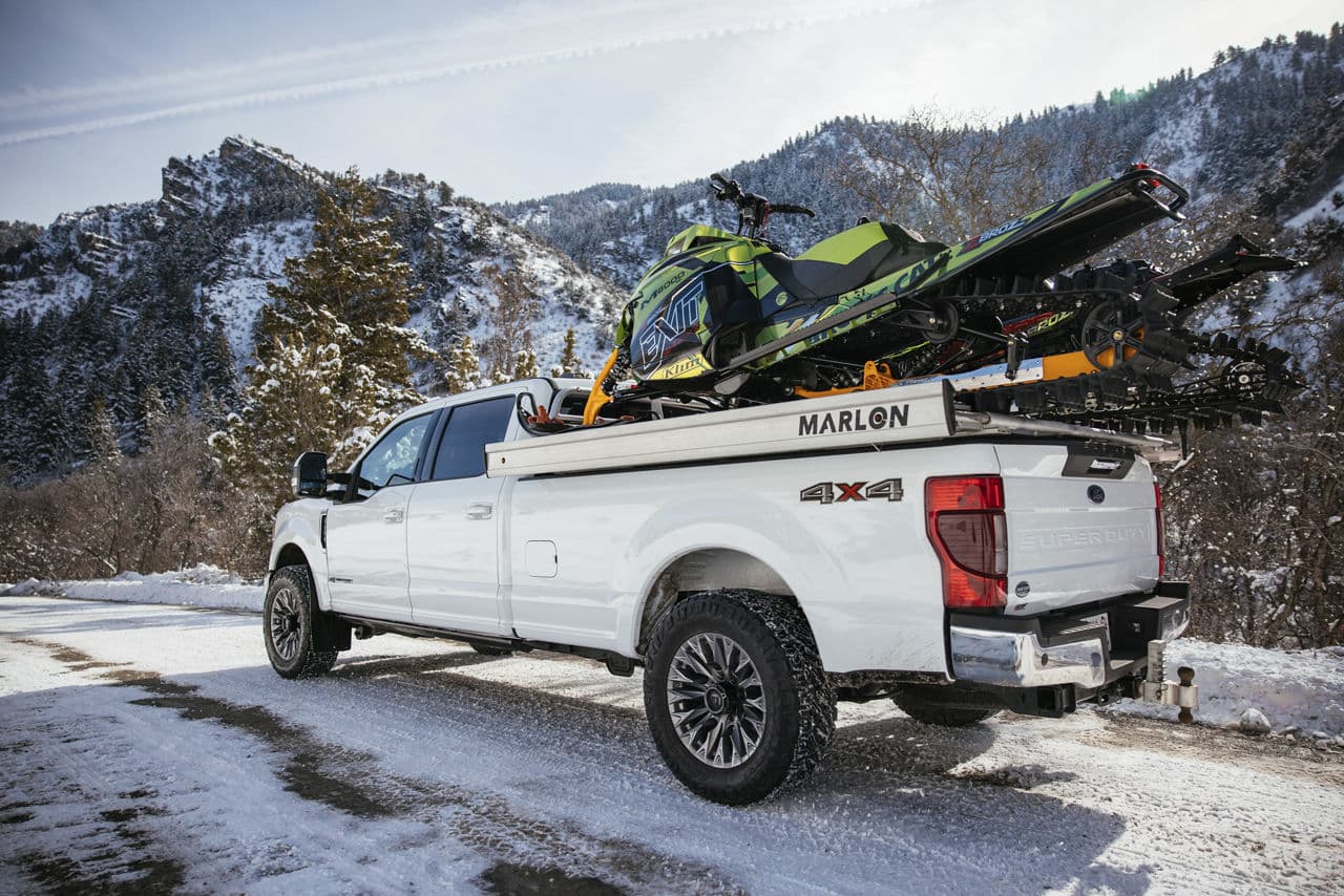 Rear view of 2020 Ford F250 with wheels