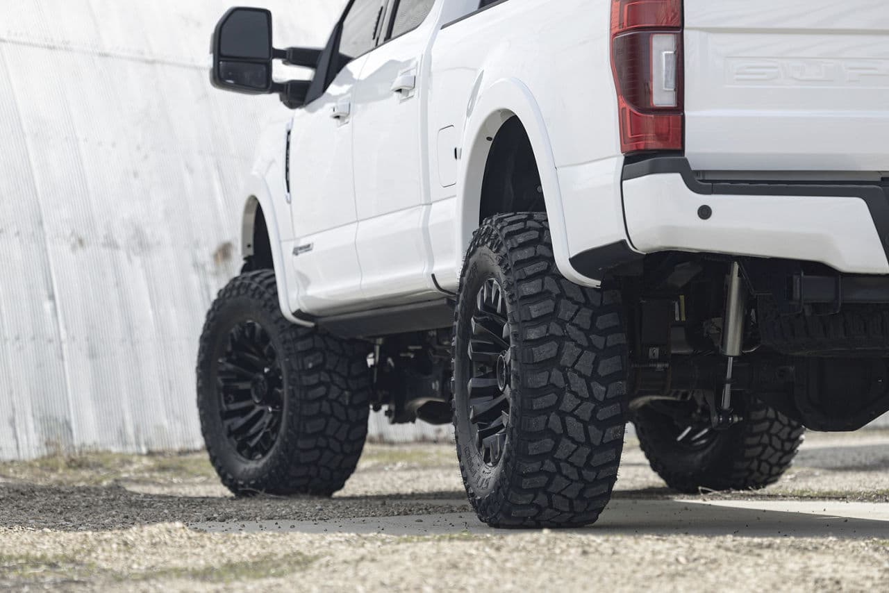 Detail view of 2020 Ford F250 with wheels
