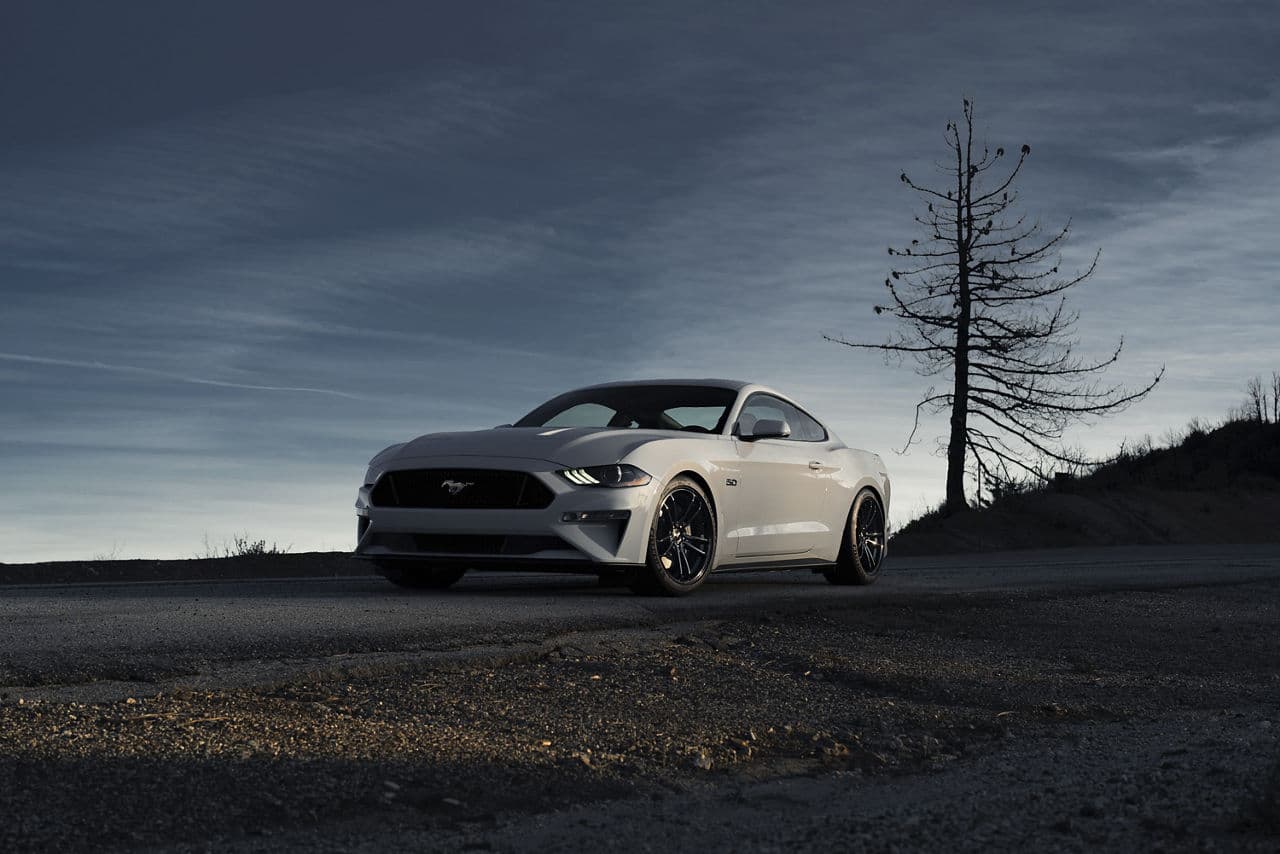 Front view of 2020 Ford Mustang GT with wheels