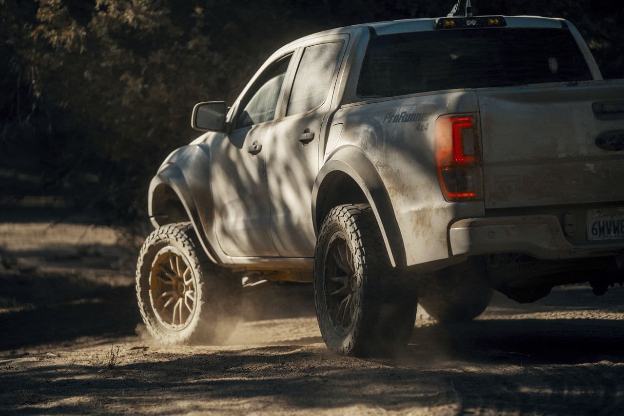 Rear view of 2020 Ford Ranger with truck suv wheels