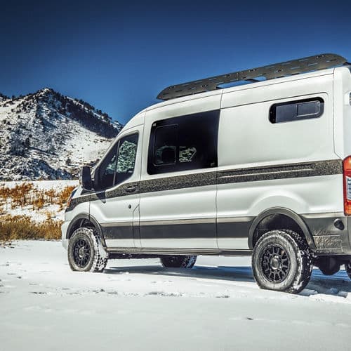 Detail view of 2020 Ford Transit with wheels