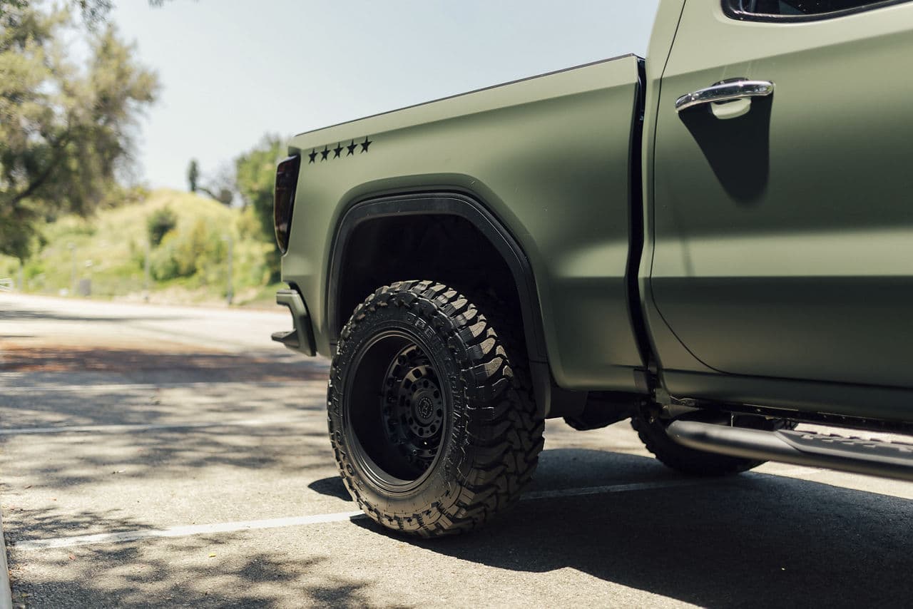 Interior of 2020 GMC Sierra Denali with wheels