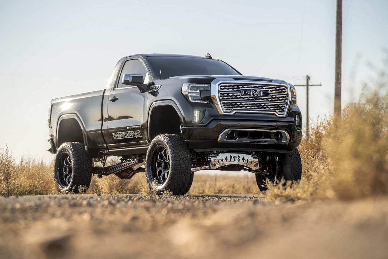 Front view of 2020 GMC Sierra with wheels