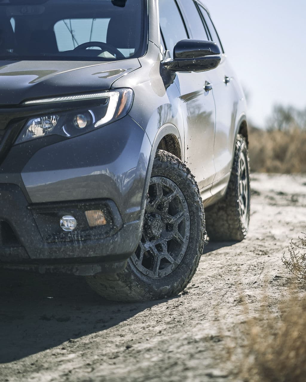 Detail view of 2020 Honda Passport with truck suv wheels