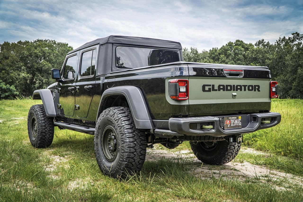 Interior of 2020 Jeep Gladiator Rubicon with vehicle wraps