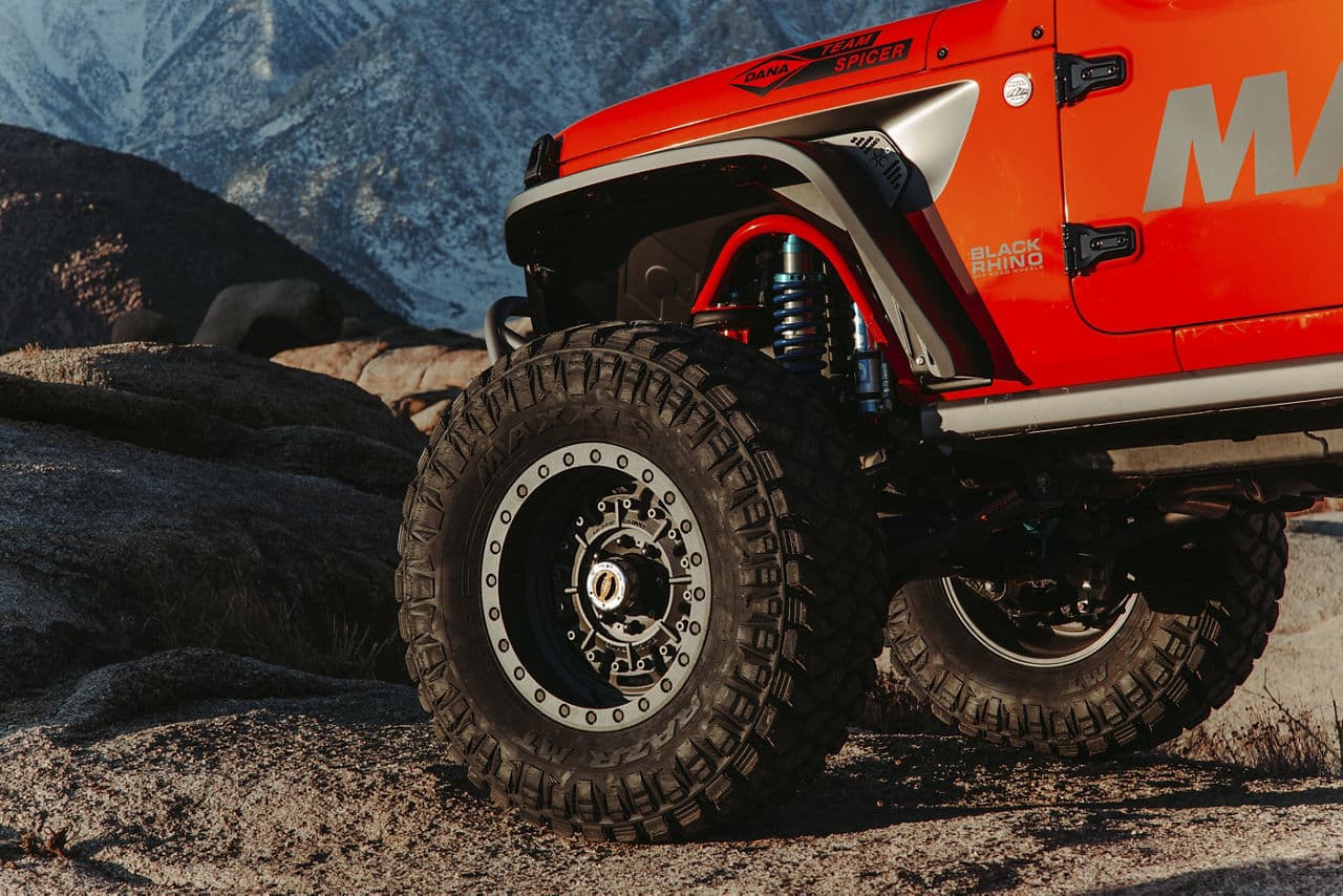 Interior of 2020 Jeep Gladiator Rubicon with wheels