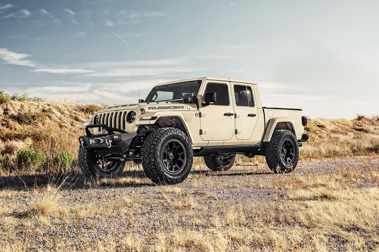 Interior of 2020 Jeep Gladiator with wheels