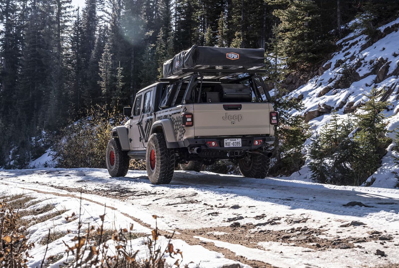 Interior of 2020 Jeep Gladiator with wheels
